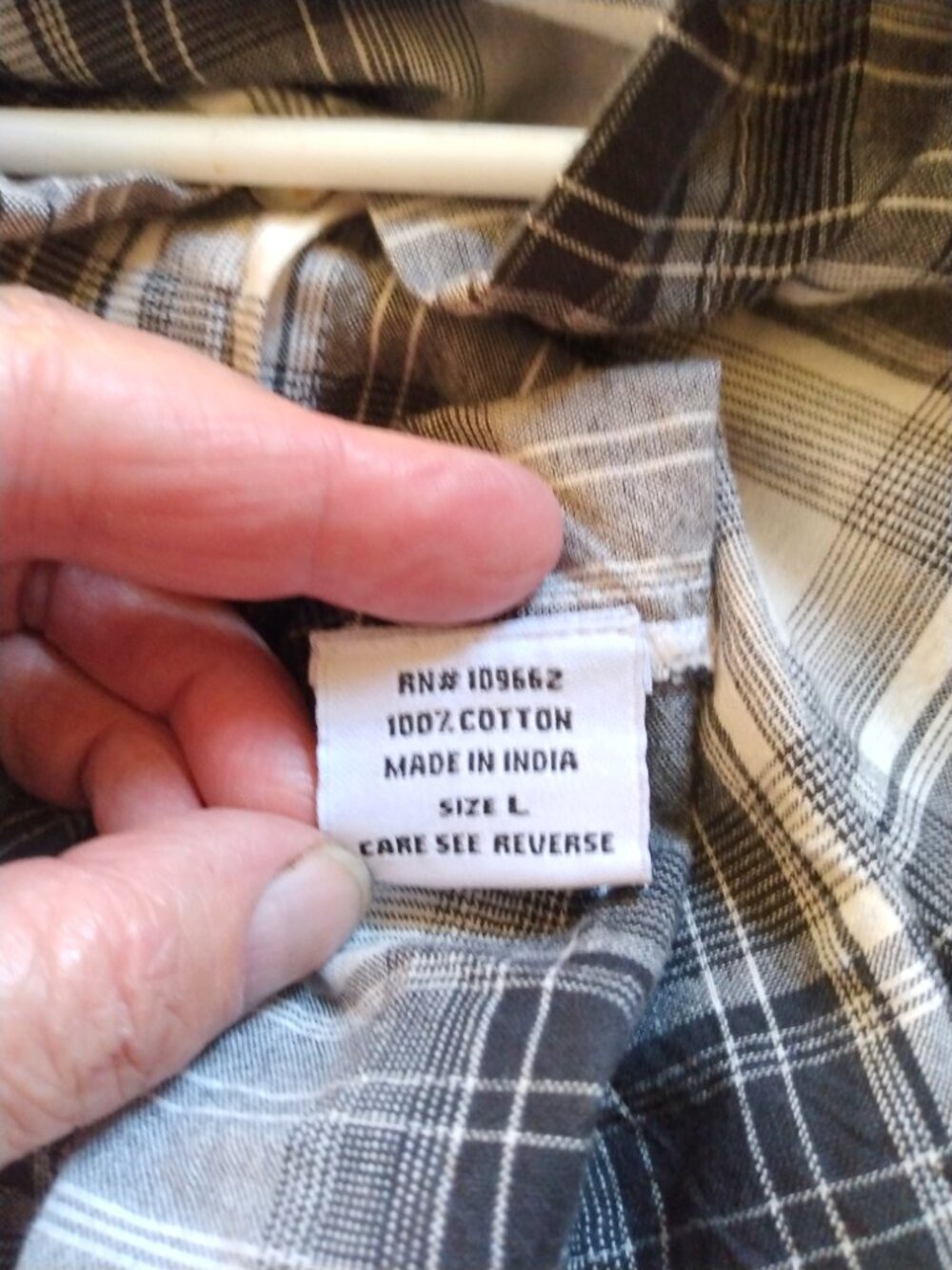 Tulip Plaid High‑Low Shirt Dress L Lagenlook Boho Cotton Asymmetrical Artsy - Picture 11 of 11